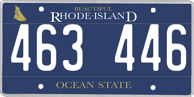 RI license plate 463446