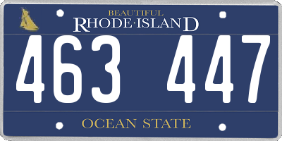 RI license plate 463447