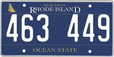 RI license plate 463449