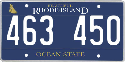 RI license plate 463450