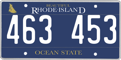 RI license plate 463453