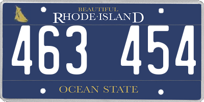 RI license plate 463454
