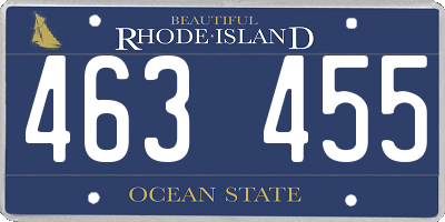 RI license plate 463455