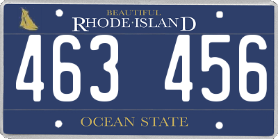 RI license plate 463456