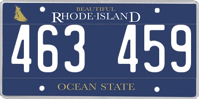 RI license plate 463459