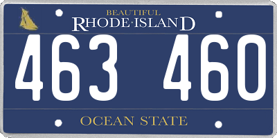 RI license plate 463460