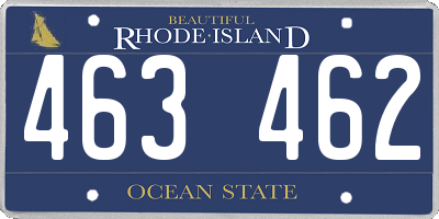 RI license plate 463462