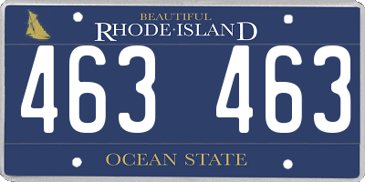RI license plate 463463