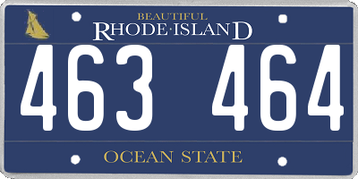 RI license plate 463464