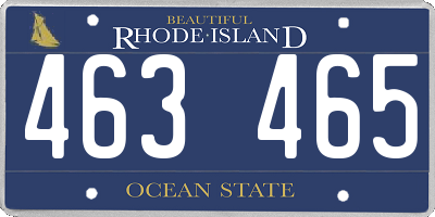 RI license plate 463465