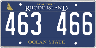 RI license plate 463466