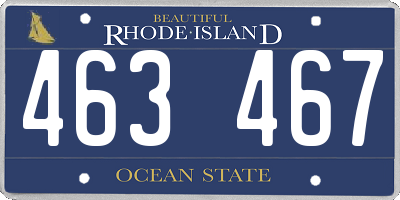 RI license plate 463467