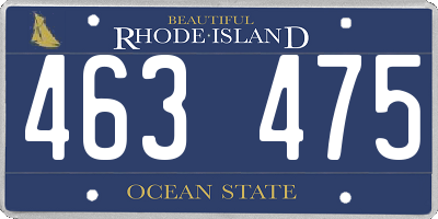 RI license plate 463475
