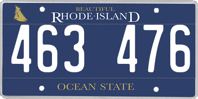 RI license plate 463476
