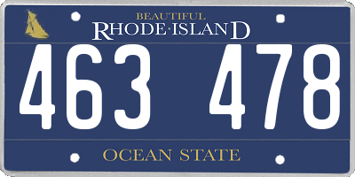 RI license plate 463478