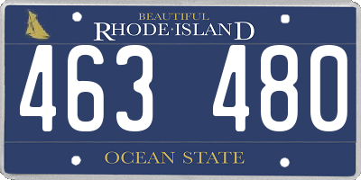 RI license plate 463480