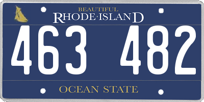 RI license plate 463482