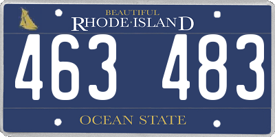 RI license plate 463483