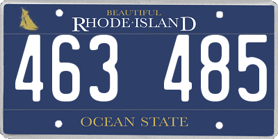 RI license plate 463485