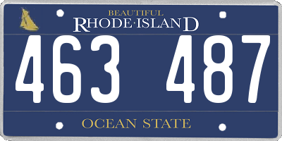 RI license plate 463487