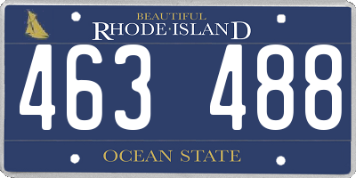 RI license plate 463488