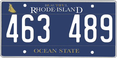RI license plate 463489
