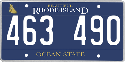 RI license plate 463490