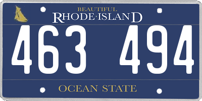 RI license plate 463494