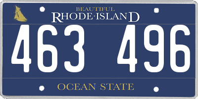 RI license plate 463496