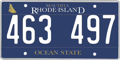 RI license plate 463497
