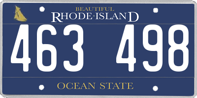 RI license plate 463498