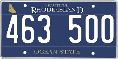 RI license plate 463500