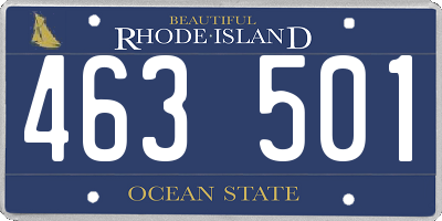 RI license plate 463501