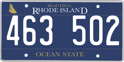 RI license plate 463502