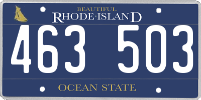 RI license plate 463503