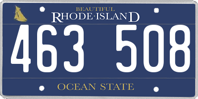 RI license plate 463508