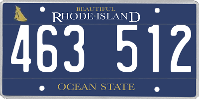 RI license plate 463512