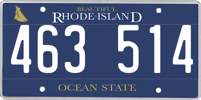RI license plate 463514