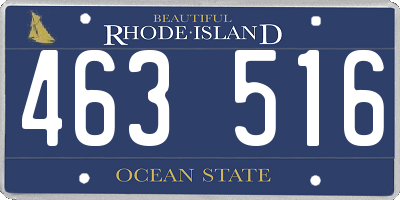 RI license plate 463516