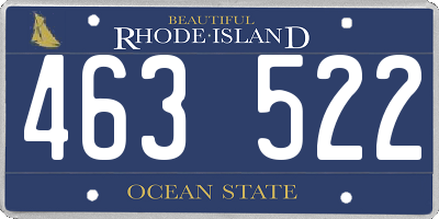 RI license plate 463522
