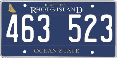 RI license plate 463523