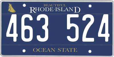 RI license plate 463524