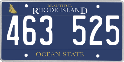 RI license plate 463525