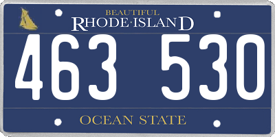 RI license plate 463530