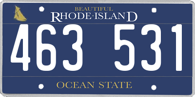 RI license plate 463531