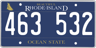 RI license plate 463532