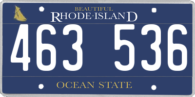 RI license plate 463536