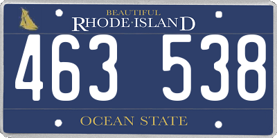 RI license plate 463538