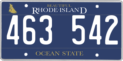 RI license plate 463542