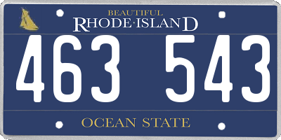RI license plate 463543